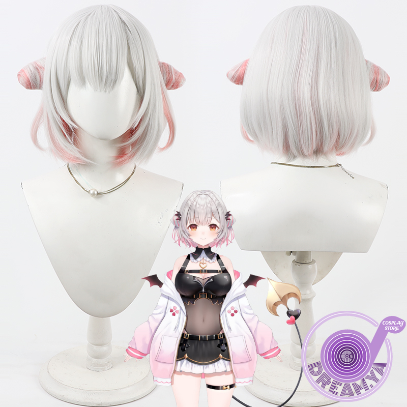 Anime Cosplay Wig Heat Resistant - Suou Patra Cosplay Perücke Vtuber Grau