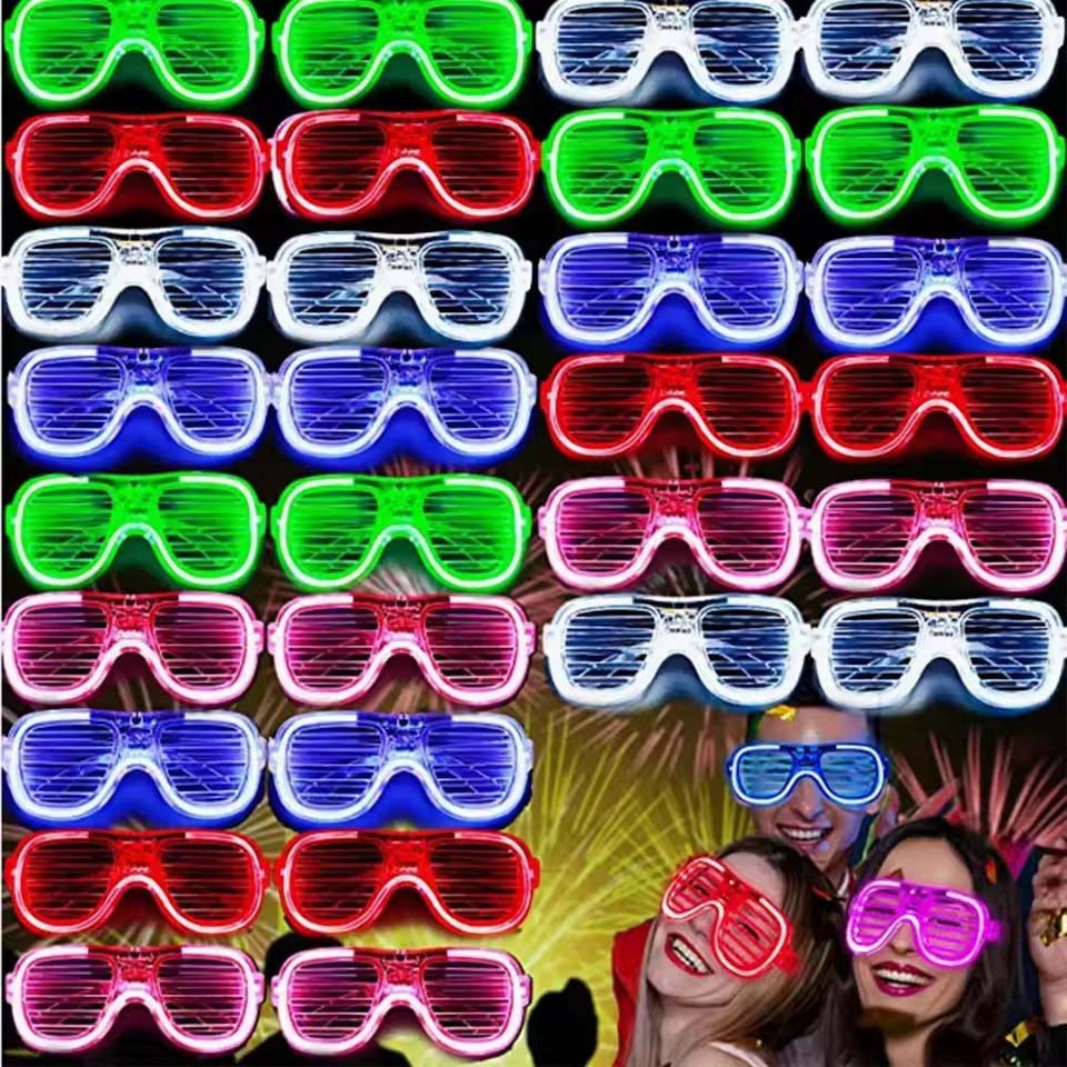 Glow In The Dark Party Glasses - 5-50 Stück Leuchtende LED-Brillen, 5 Farben,