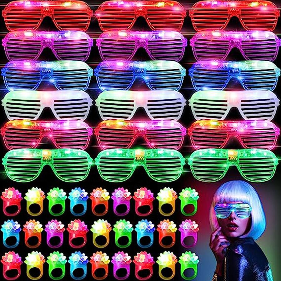 Glow In The Dark Party Glasses - 10–50 Stück LED-Brille, leuchtende Brille, 6