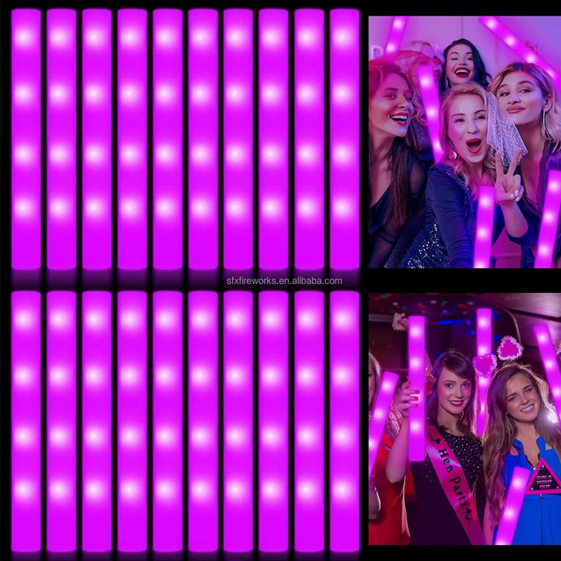 Flashing Led Foam Sticks Party - 20 Stück Schaumstoff-Leuchtstäbe Bunte LED-Blinkende Leuchtstäbe