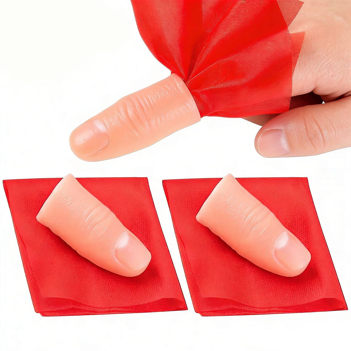 Thumb Tip Magic Trick Set - 3er-Set Schal-Vanish Magic Thumb Tip -
