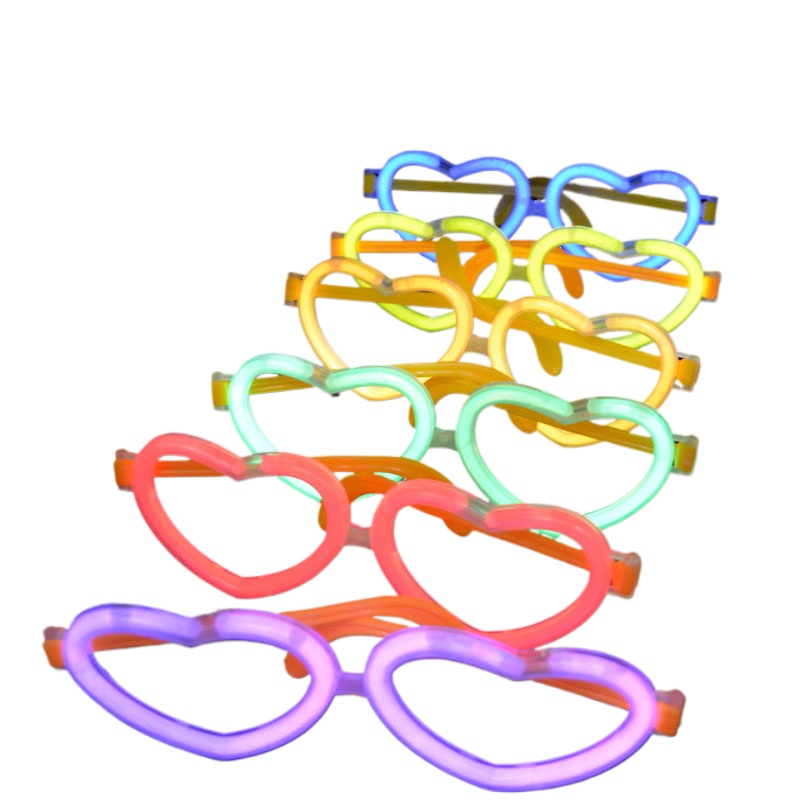 Glow In The Dark Party Glasses - 20 Sets Festliche DIY Leuchtende Herz-Brillen