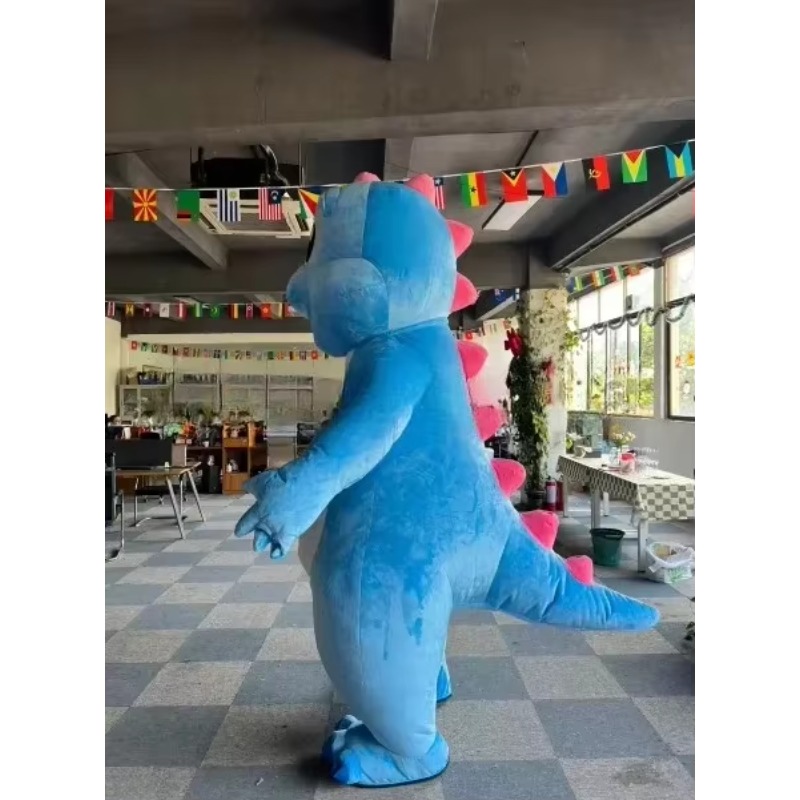 Inflatable Dinosaur Costume Adult - 2m/2,6m Aufblasbares Blaues Drachen-Maskottchen-Kostüm für Erwachsene