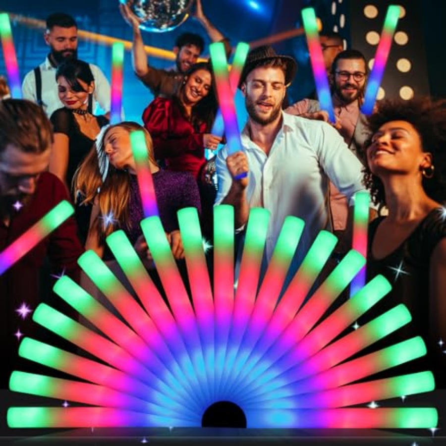 Flashing Led Foam Sticks Party - Schaumstoff-Leuchtstäbe im Großpack, LED-Schaumstoffstäbe, Leuchtstäbe mit