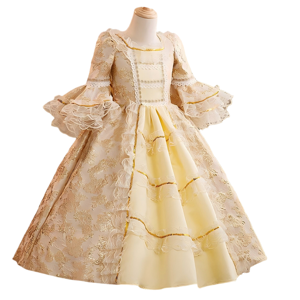 Medieval Renaissance Dress Women - Fantasia Mittelalterliches Hofprinzessinnen-Cosplay-Kleid Jugendliches Viktorianisches Renaissance-Bühnenkostüm