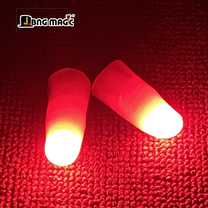 Thumb Tip Magic Trick Set - Professionelles Lichtpaar-Set, rote Zaubertricks, LED-Daumenspitzen, Licht,