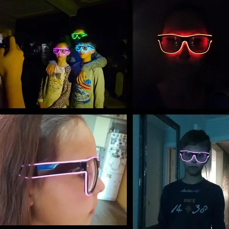 Neon-LED-Leuchtbrille, bunte E – Glow In The Dark Party Glasses Bewertung und Preis