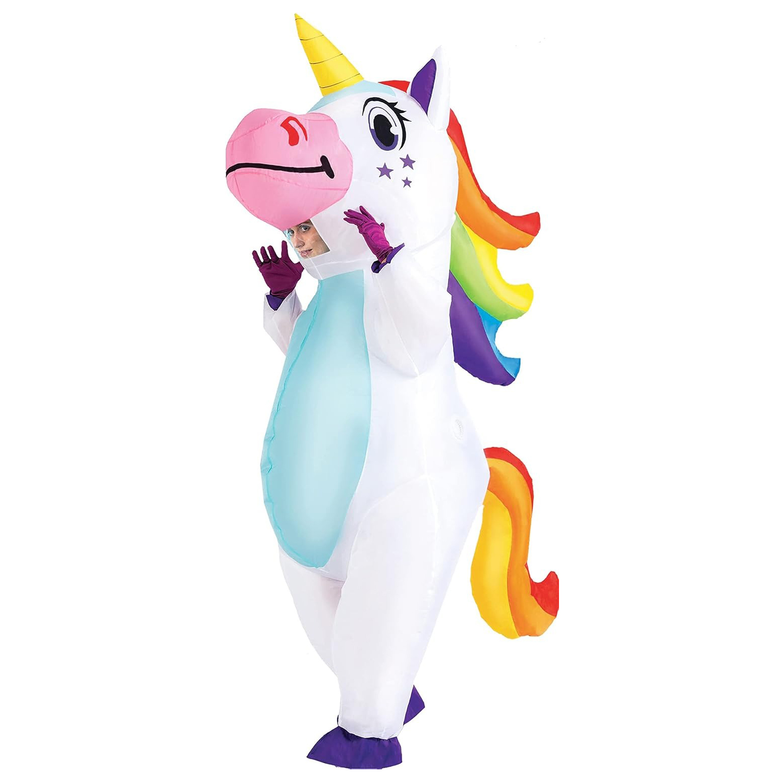Aufblasbares Einhorn-Kostüm fü – Costumes Bewertung und Preis