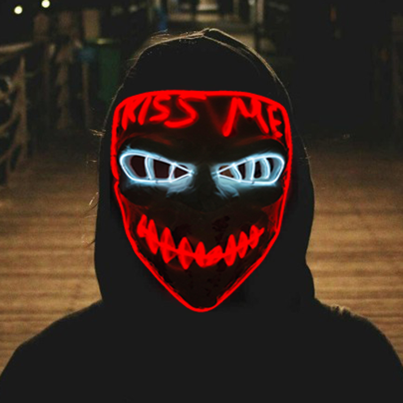 Glowing Cosplay EL Draht neon  – Led Purge Mask Halloween Bewertung und Preis