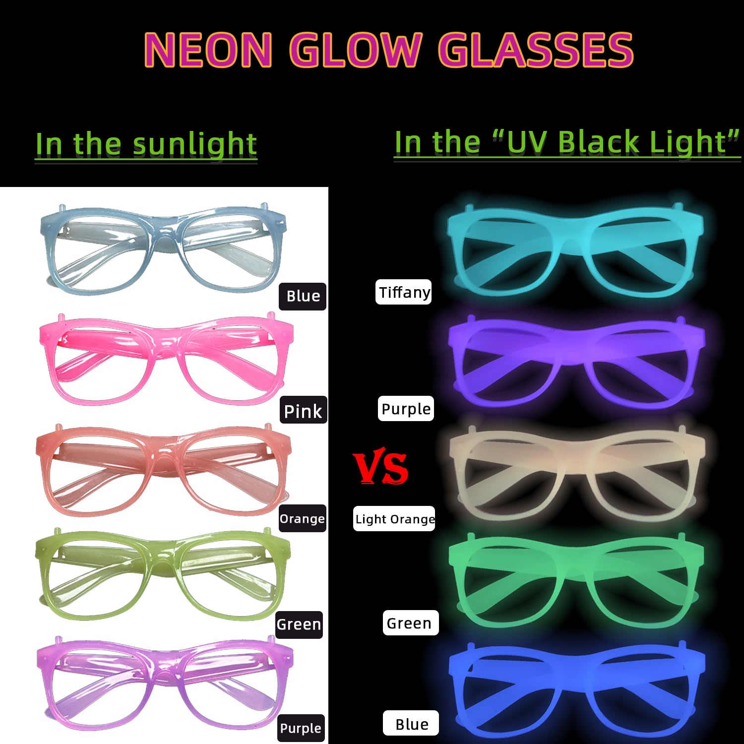 2/12 Stück Leuchtende Neon-Bri – Glow In The Dark Party Glasses Bewertung und Preis