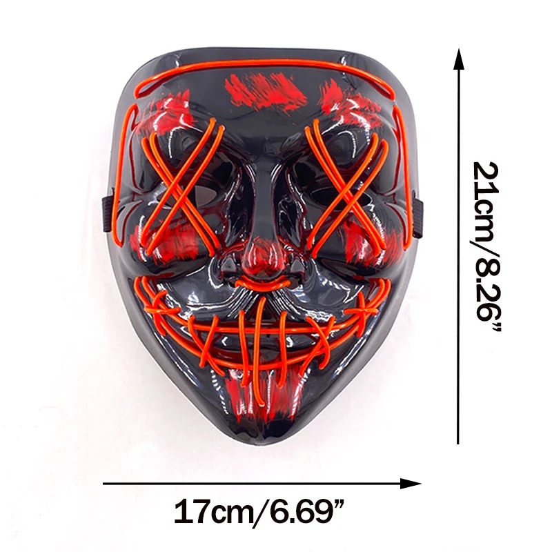 Kabellose Neon-LED-Purge-Maske – Led Purge Mask Halloween Bewertung und Preis